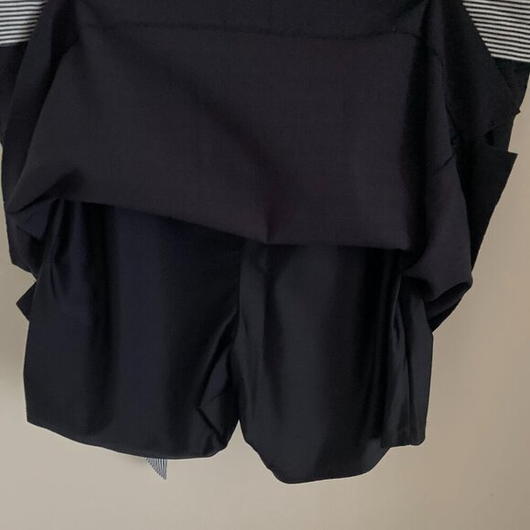 S.C.&Co. Stretchy Linen Texture Navy Skorts Striped Fabric Belt Side Pockets S16 - Picture 6 of 7